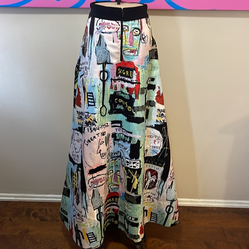 Alice + Olivia Basquiat Beaded Limited Edition Maxi Skirt - Picture 6 of 11